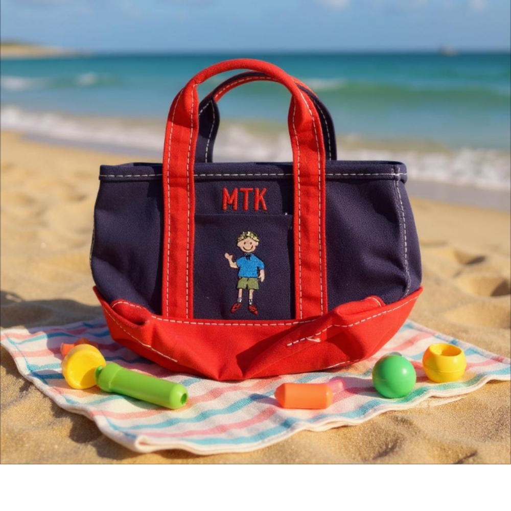 L.L. Bean Kids Tote Bag - Navy and Red